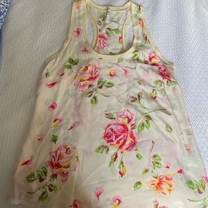 Joie Floral Racerback Silk Tank - Size M